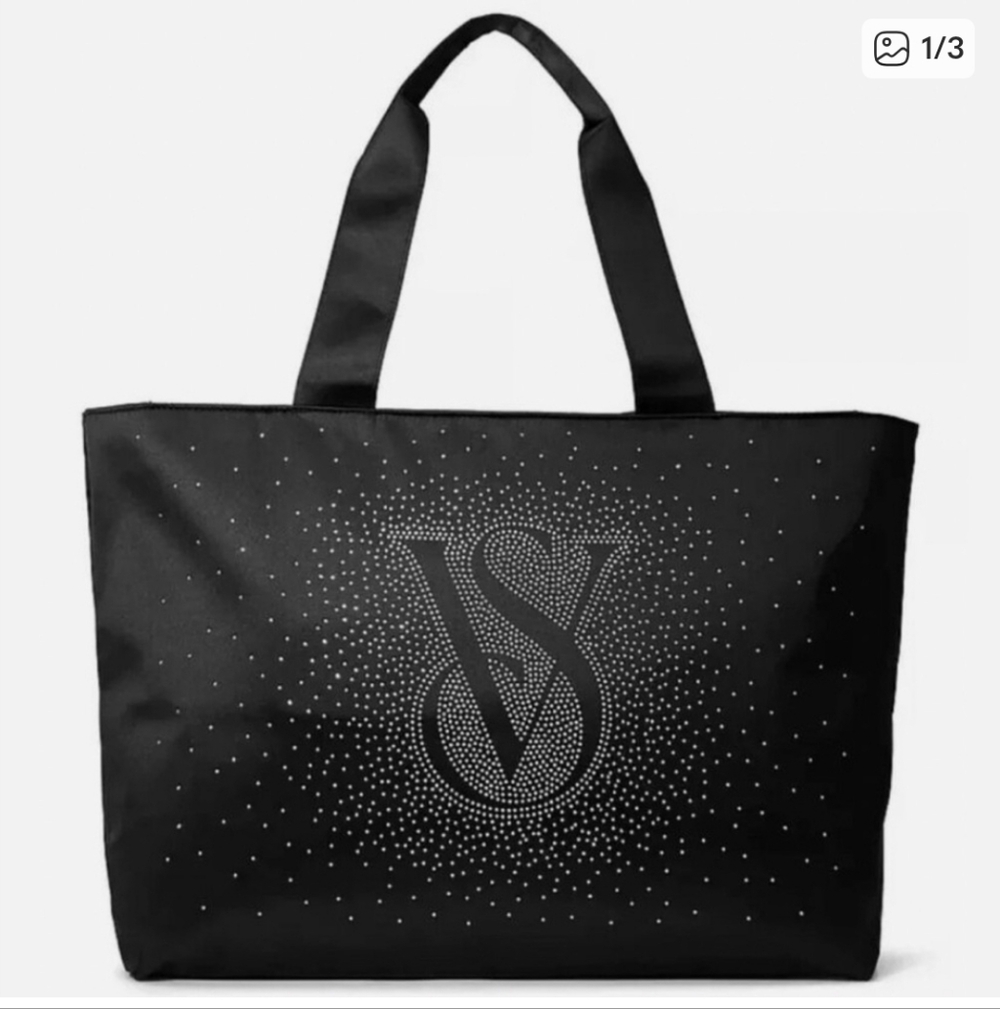 Victoria's Secret Black Satan Holiday Tote 2024 New In Packaging